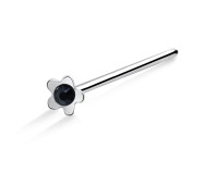 Flower Shaped Silver Straight Nose Stud NSKA-141